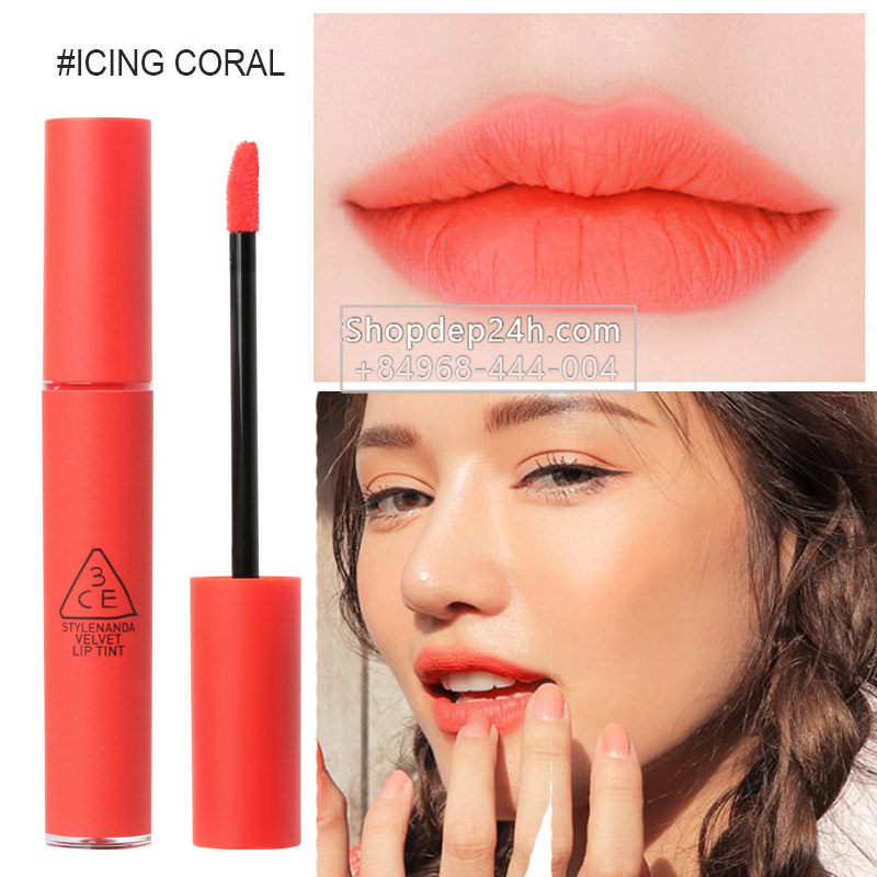 [3CE] Son 3ce Velvet Lip Tint new #Icing coral